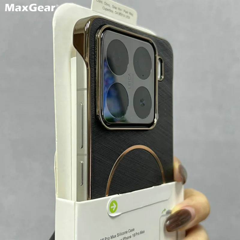 Luxus Golden Wire Rahmenlose Rüstung Fall Für Xiaomi 15 15 Pro Mi 15 Überzug Magnetische Drahtlose Lade Ultra Dünne Coole Zurück Abdeckung