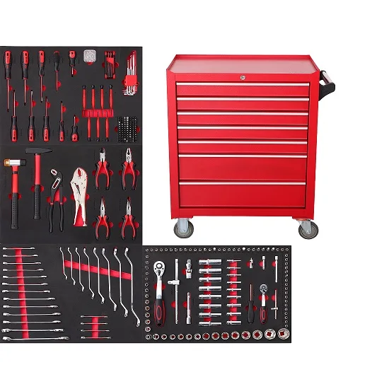 7 Drawers Steel Tool Chest Cart 300 Pcs Mechanic Tools Set For Garage Automobile Repair Workshop OEM Customizable Storage