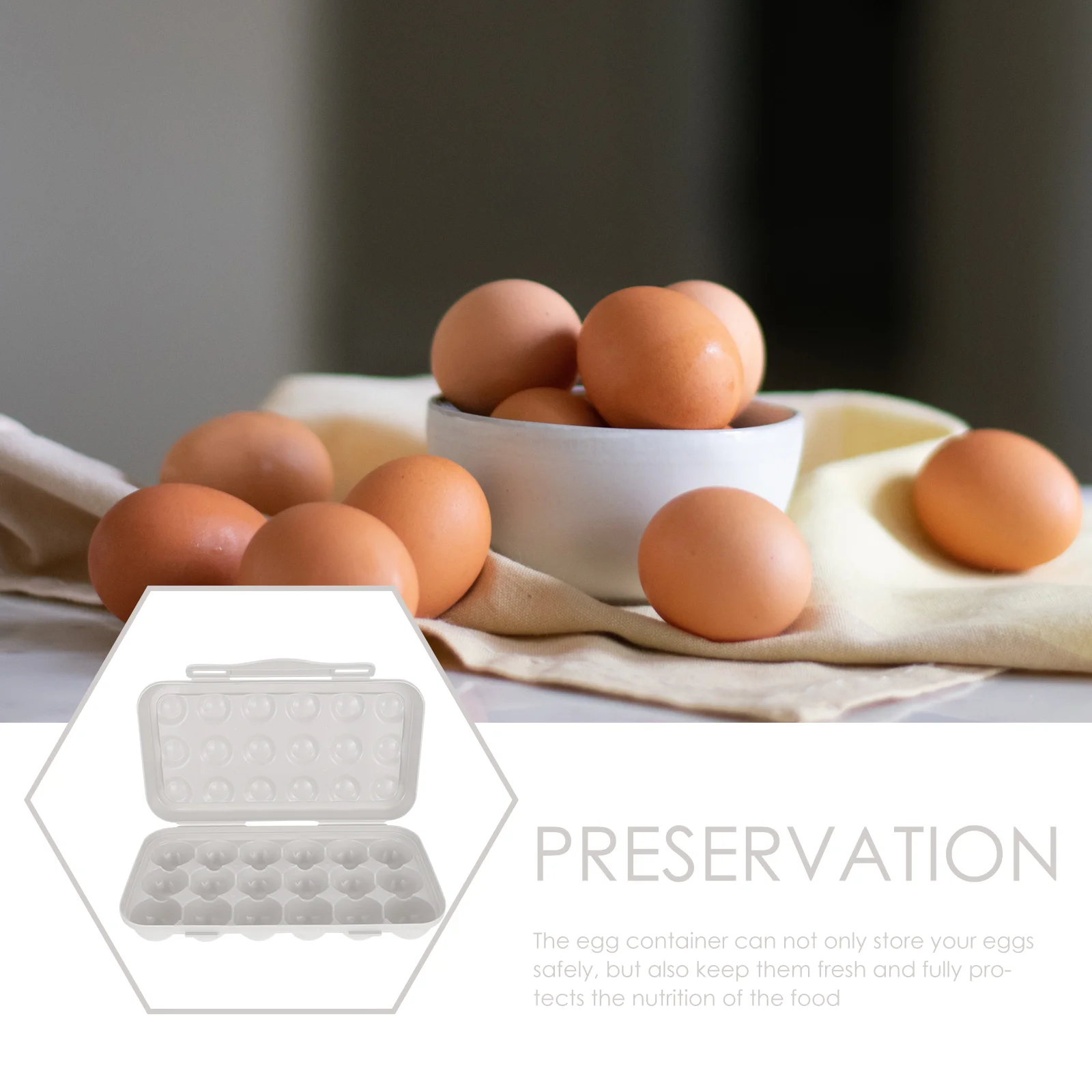 18 Grid Egg Carton Plastic Egg Container Anti Collision Refrigerator Egg Storage Box Crisper Egg Protection Case Home