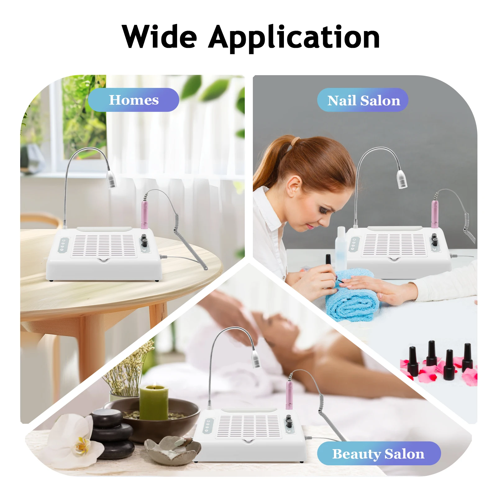 5in1 Manicure Machine 96W LED Nail Lamp Dryer Vacuum Cleaner Nail Drill Dust