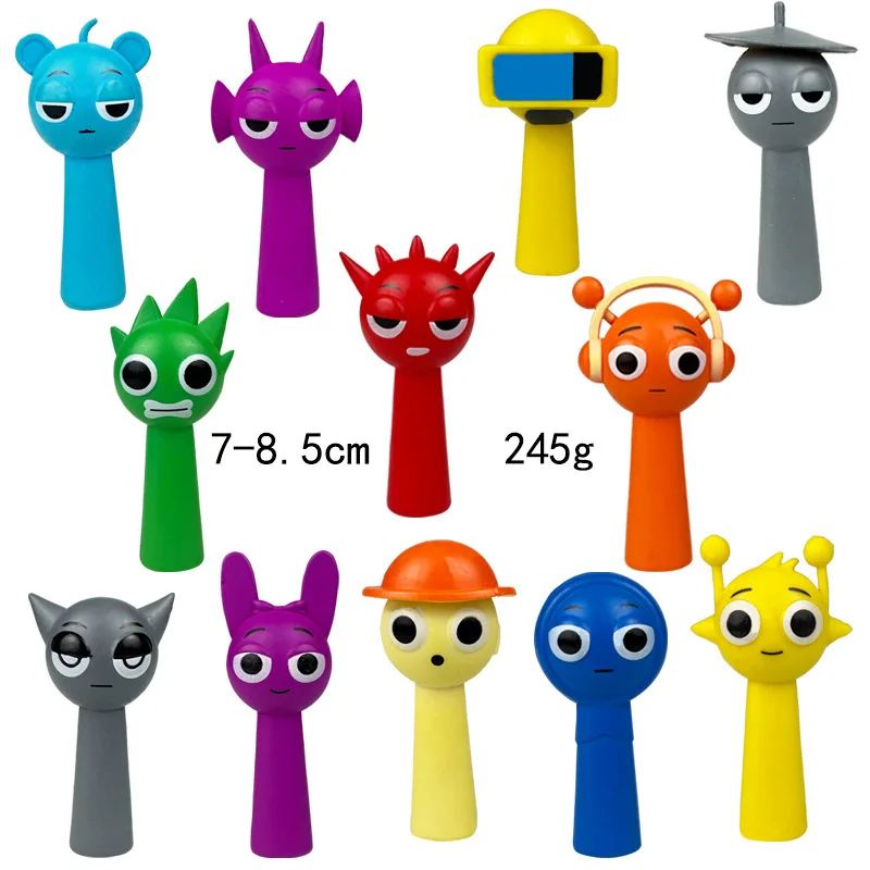 Em estoque 12 pçs/set sprunki anime figuras horror incredibox brinquedos pvc modelo sprunki widenda estatueta de ação coleção boneca personalizada