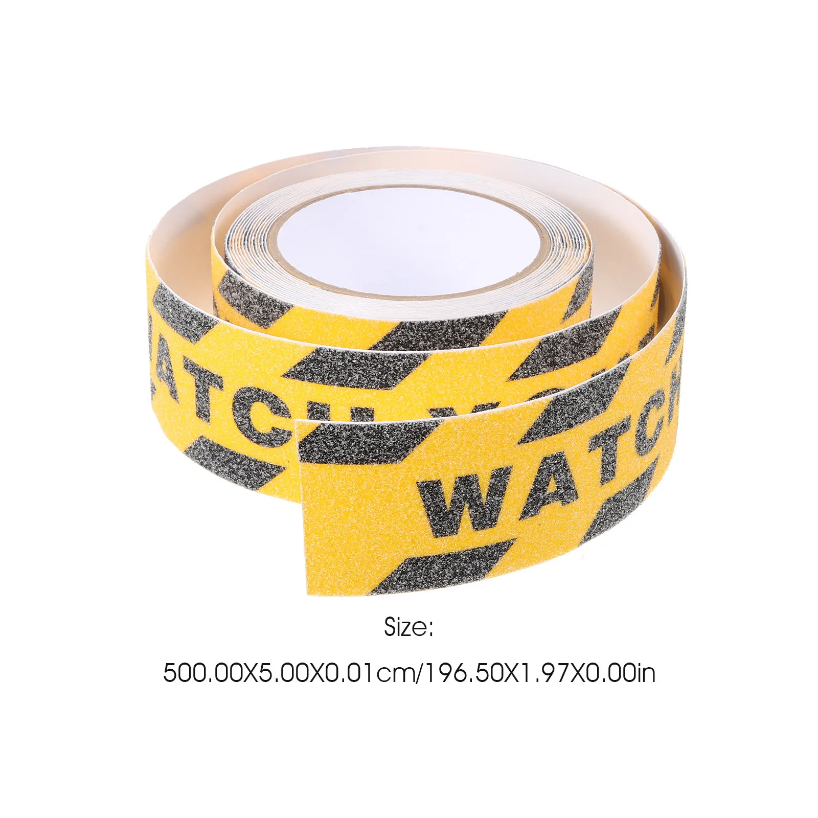 1 Roll Adhesive Warning Sticker Watch Your Step Floor Decal Anti-Slip Tape for Stairs Walkways Construction Sites Slip Resistant
