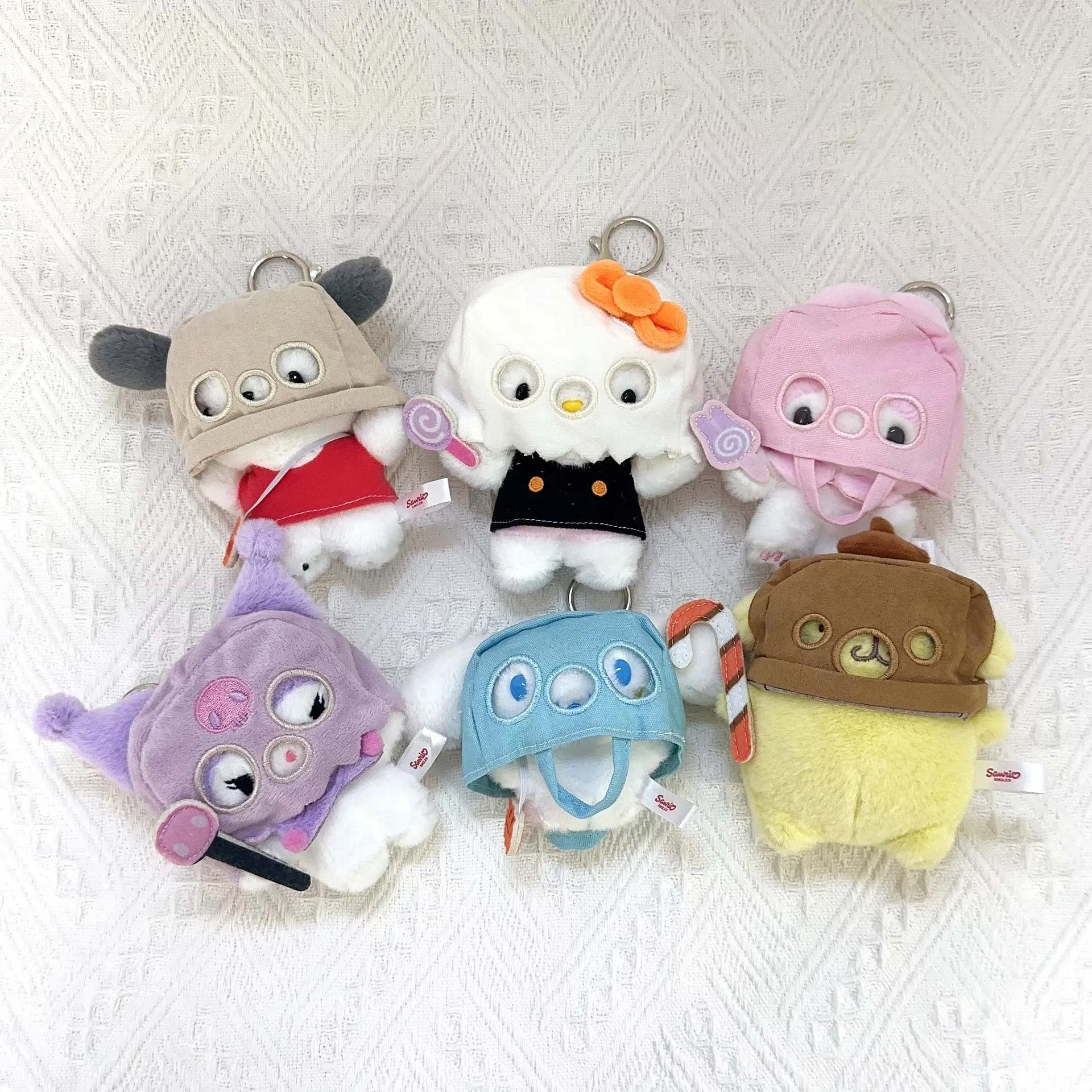 

Hello Kitty Хэллоуин призрак моя мелодия Cinnamoroll Kuromi в маске плюшевая кукла мультяшные игрушки кукла брелок упаковка подарок