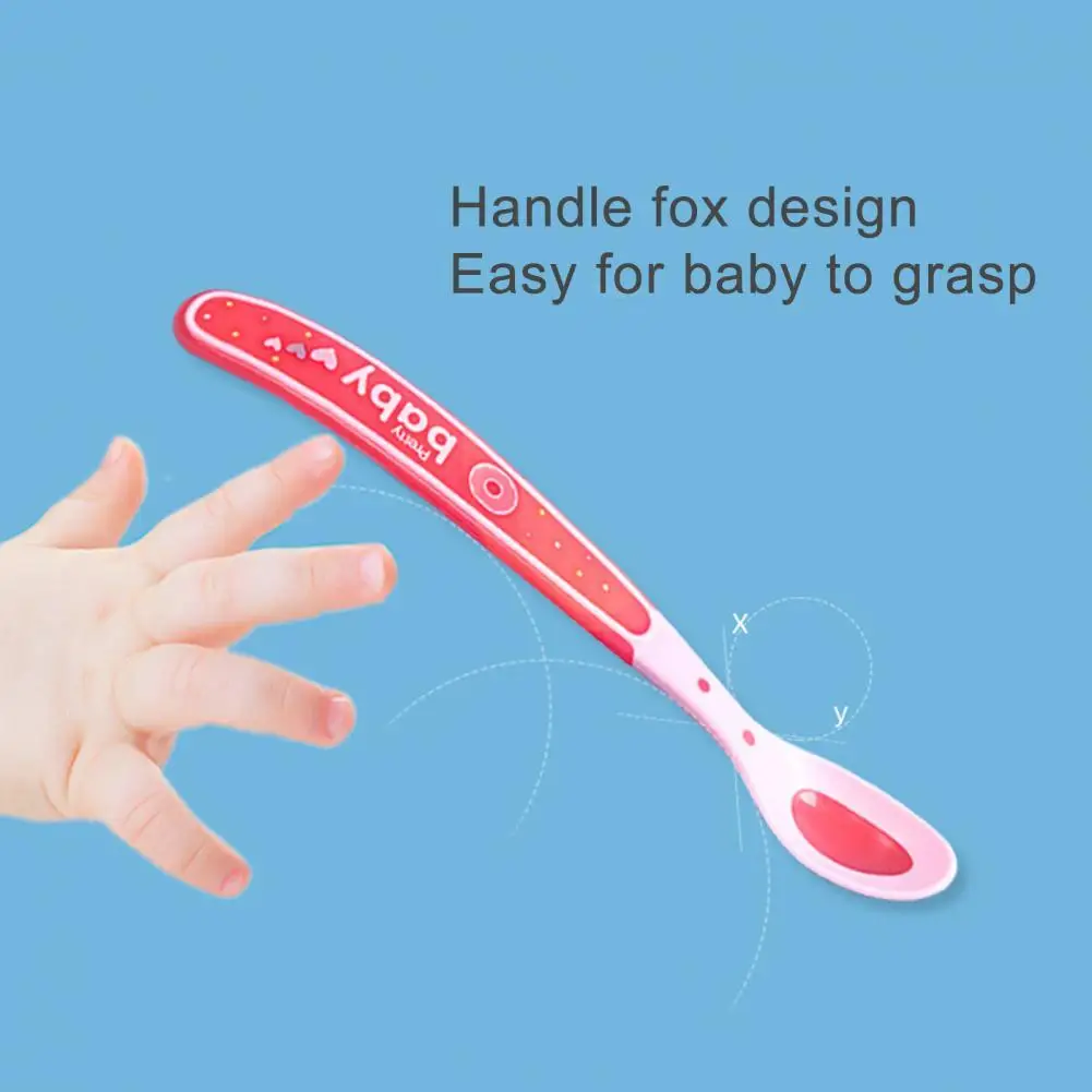 

Отличные детские ложки 3 шт., Экологически чистая ложка из ПП с изменением цвета, с датчиком температуры и изменением цвета, для самокормления ребенка