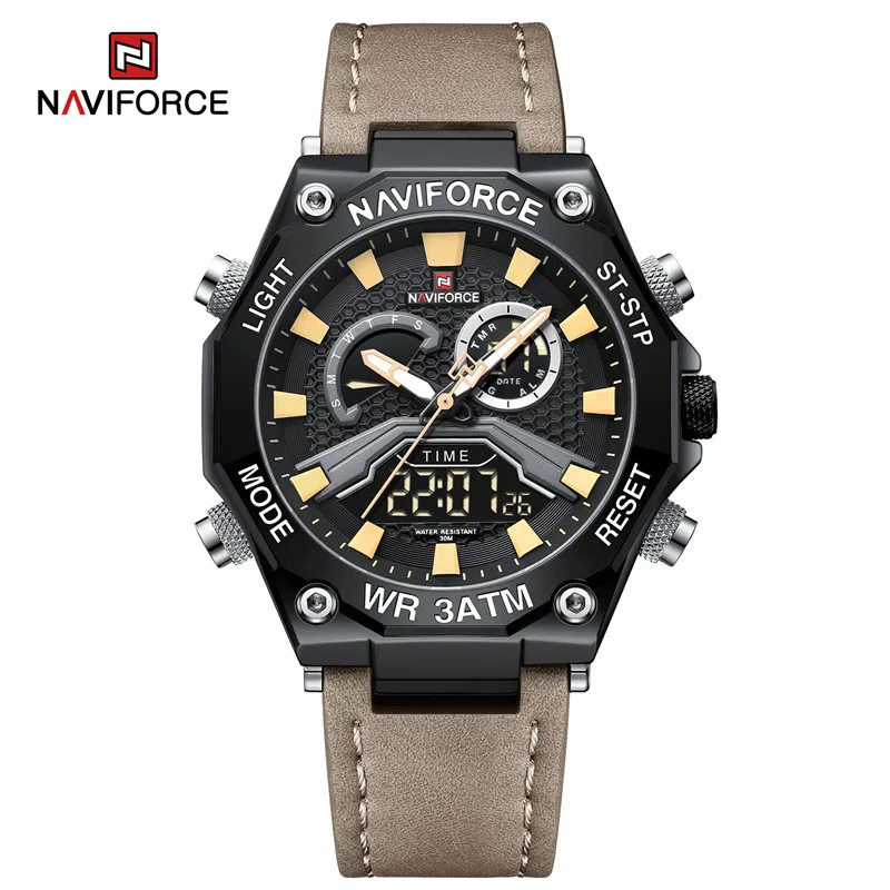 NAVIFORCE Men Watches Dual Display Digital Chronograph Male New Fashion Sports Quartz Waterproof Wristwatches Relogio Masculino