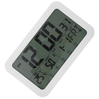 Temperature Humidity Clock Radio Calendar Electronic Alarm White Office Hanging Multifunction Display Stylish Bedroom Decor