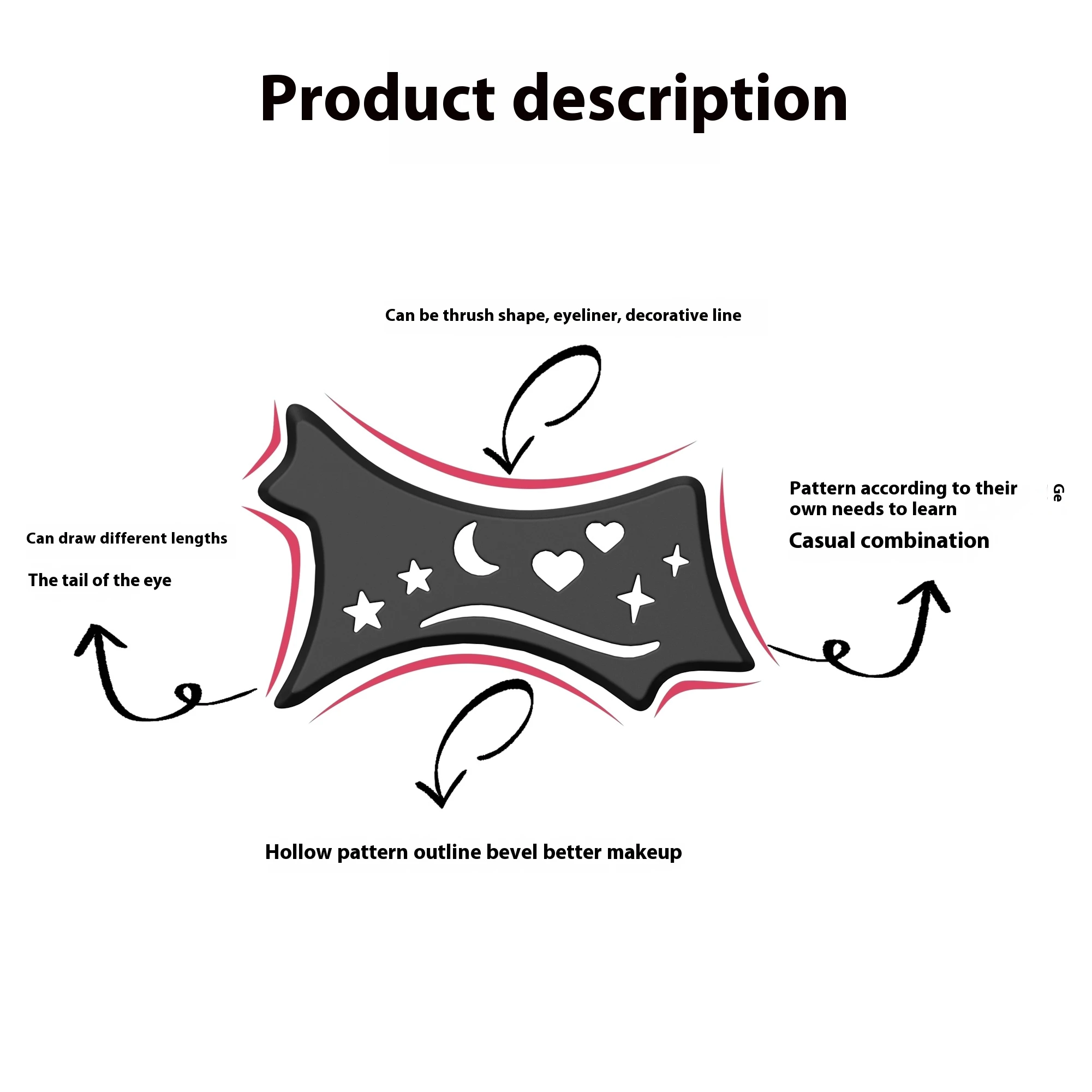 Modello per il trucco degli occhi strumento multifunzionale per il modello professionale del sopracciglio dell'eyeliner dell'ombretto