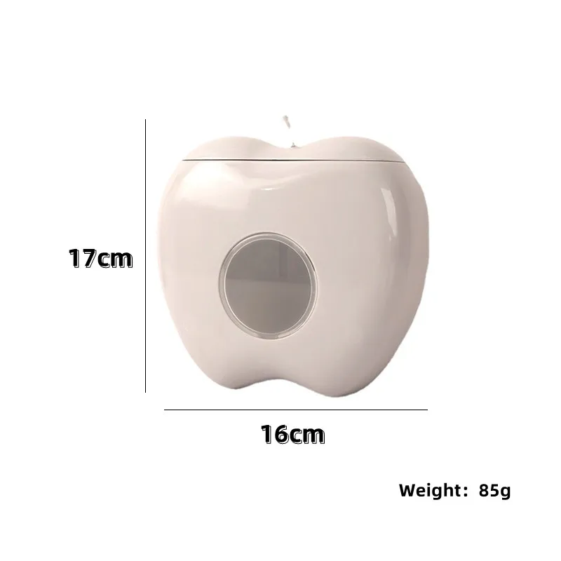 애플 모양 벽걸이 플라스틱 랩 디펜서, 다기능 비다공성 보관함, 더스트 박스, 주방 욕실 액세서리