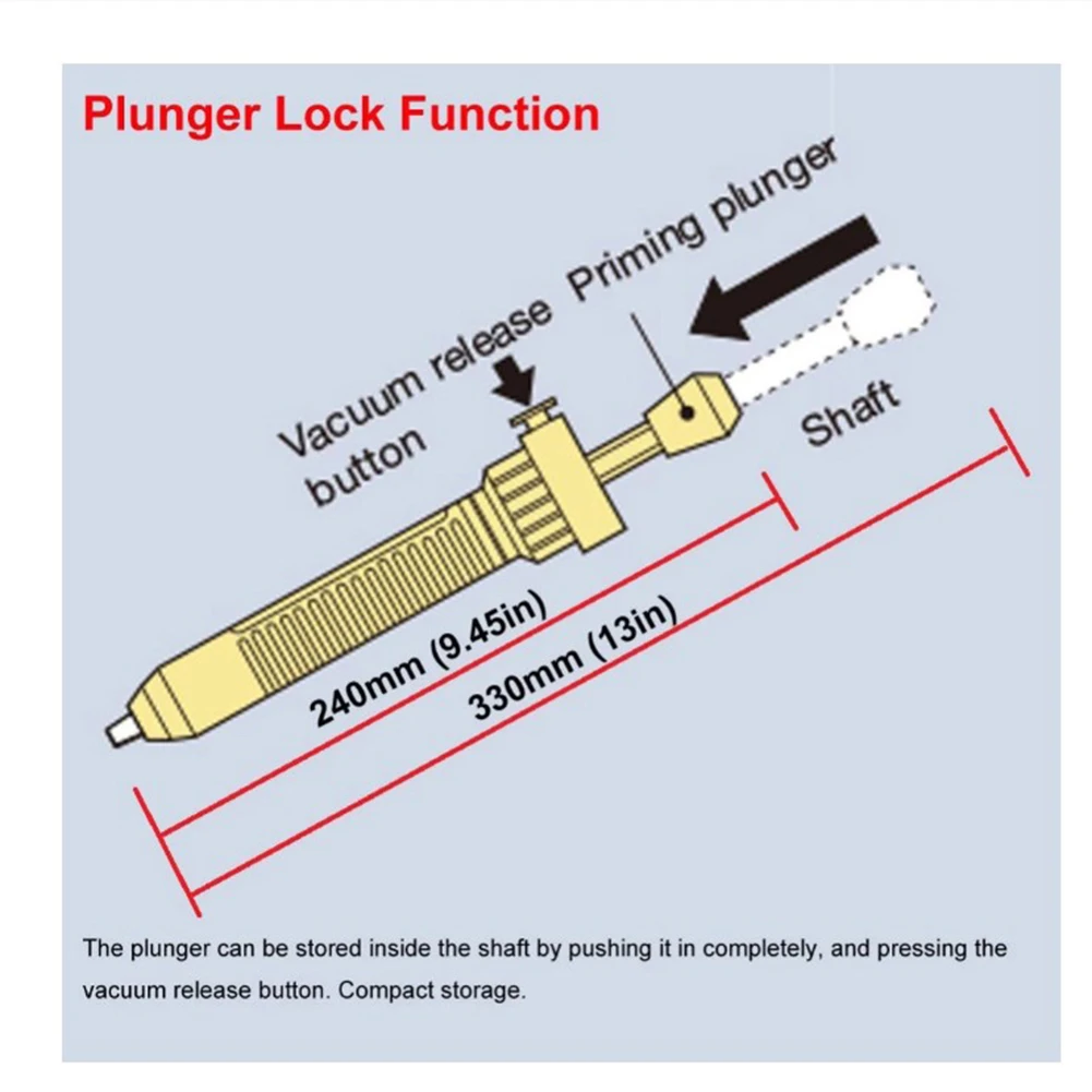 Soldering Welding Sucker 330mm(13in) Long Remover Vacuum To Suck Weld Materials 1pc 30mm(1.18in) 92g Desoldering
