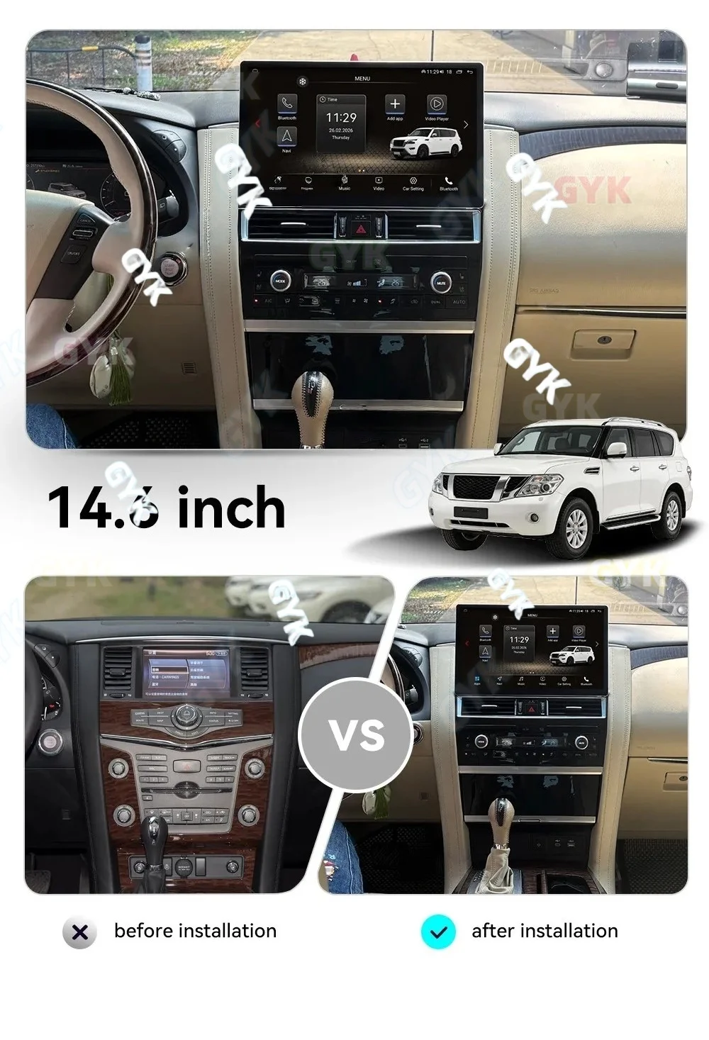 14.6 Inch Ultra Large Wireless CarPlay For Nissan Patrol 2012-2025 Android Car Radio  Multimedia GPS DSP Navi Stereo Head unit 4