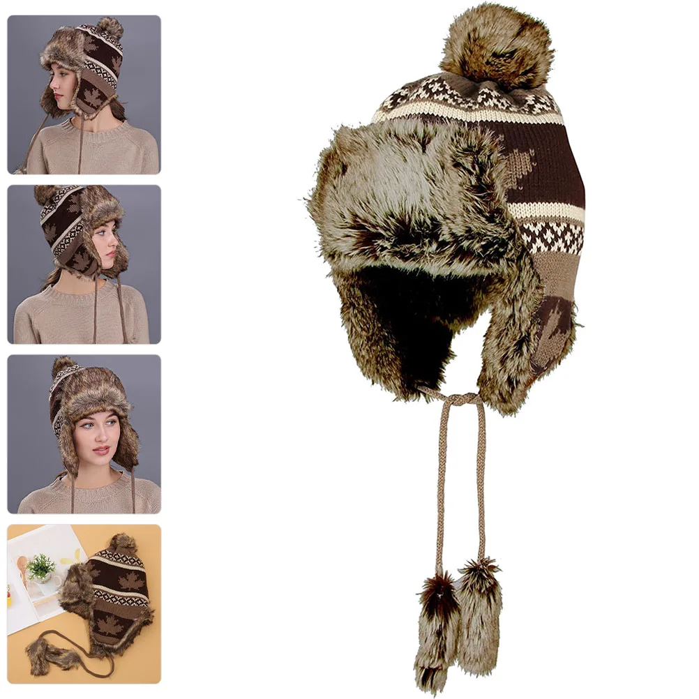 

Wool Cap All-match Hat Woolen Filling Warm Earmuff Hats Cotton Windproof Warmth