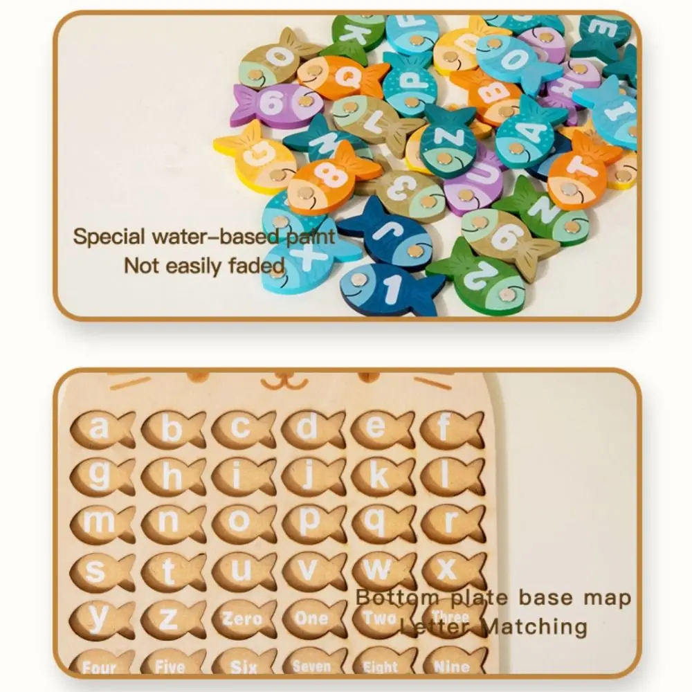 Magnetic Educational Baby Fishing Toy Easy Montessori Alphabet Fishing Toy Set Cartoon Colorful Number Fishing Game Toys