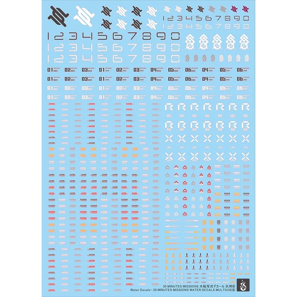 Multiuse 2 Fluorescent Water Decals For 1/144 Scale 30 Minutes Missions Model Kit DIY Hobby Modification Upgrade Detail