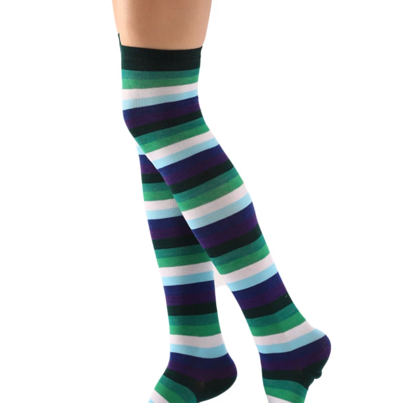 1 pair of colorful knee-length tube warm winter dance halloween role-playing thigh socks