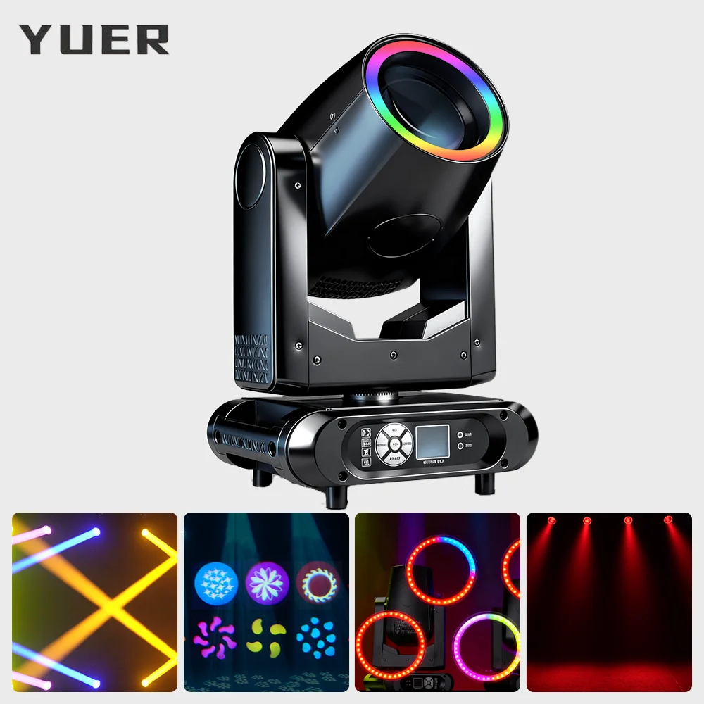 

Светодиодный светильник с подвижной головкой мощностью 300 Вт и кольцом, 8 + 18 призмов, сценический светильник с эффектом радуги, управление DMX512 для DJ Disco Party Club Bar