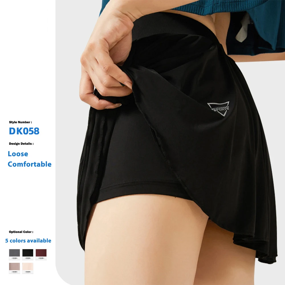 High Quality Women's Quick-Dry Tennis Yoga Shorts Double-Layer Anti-Exposure with Custom Logo Loose Run Skirts