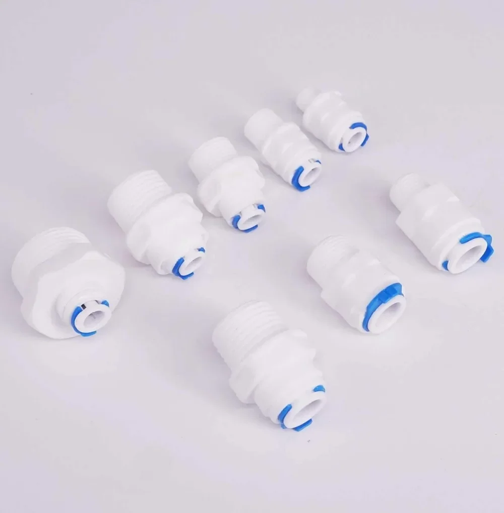 

Fit Tube OD 1/4" 3/8" -1/8" 1/2" 3/4" BSP Male RO Water Connector Fitting Aquarium Reverse Osmosis Drinking Purifier