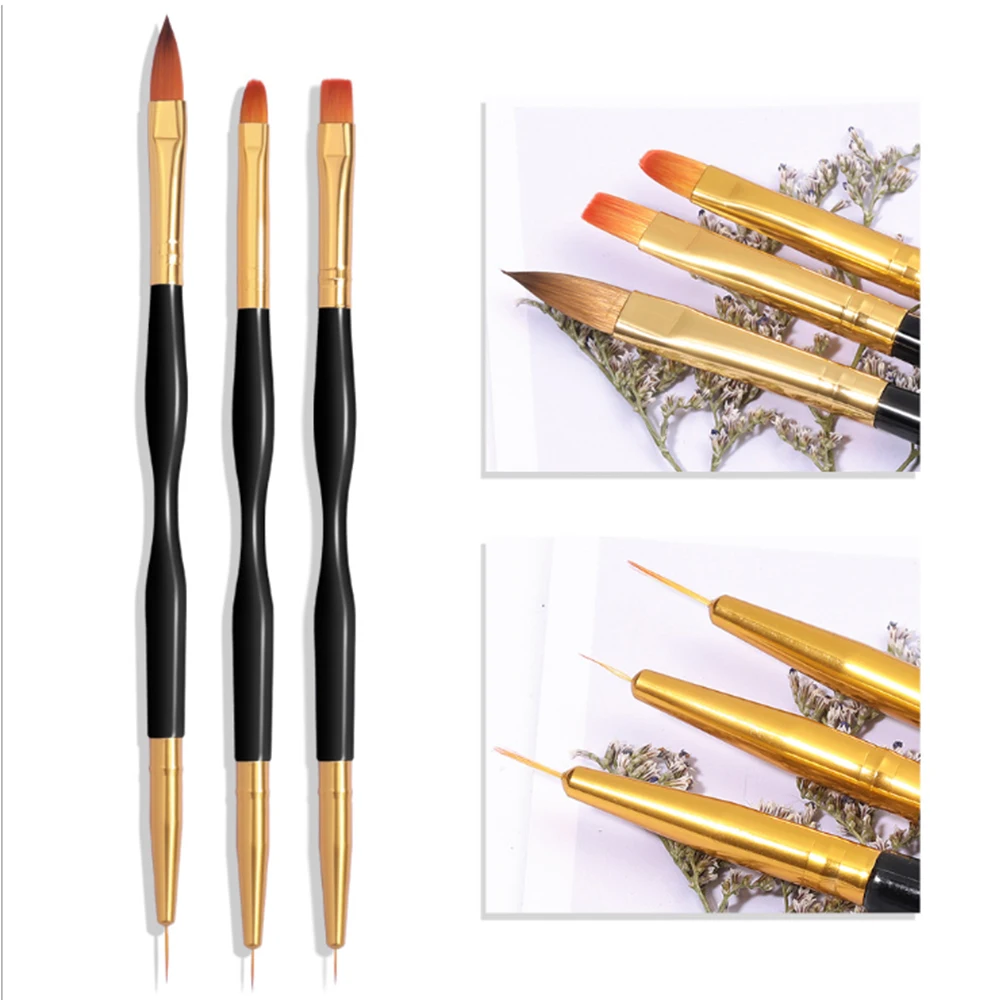 YIKOOLIN  Nail Brush 3pcs Nail Art Tool ，Nail Art Accessories Nail Art Pen Nail Painting Tool Nail Art Supplies Nail suit