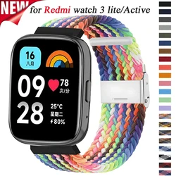 Nylon Elastic Braided Strap for Redmi Watch 3 Active Watchband Adjustable Wristband Belts for Xiaomi Redmi Watch 3 Lite Bracelet