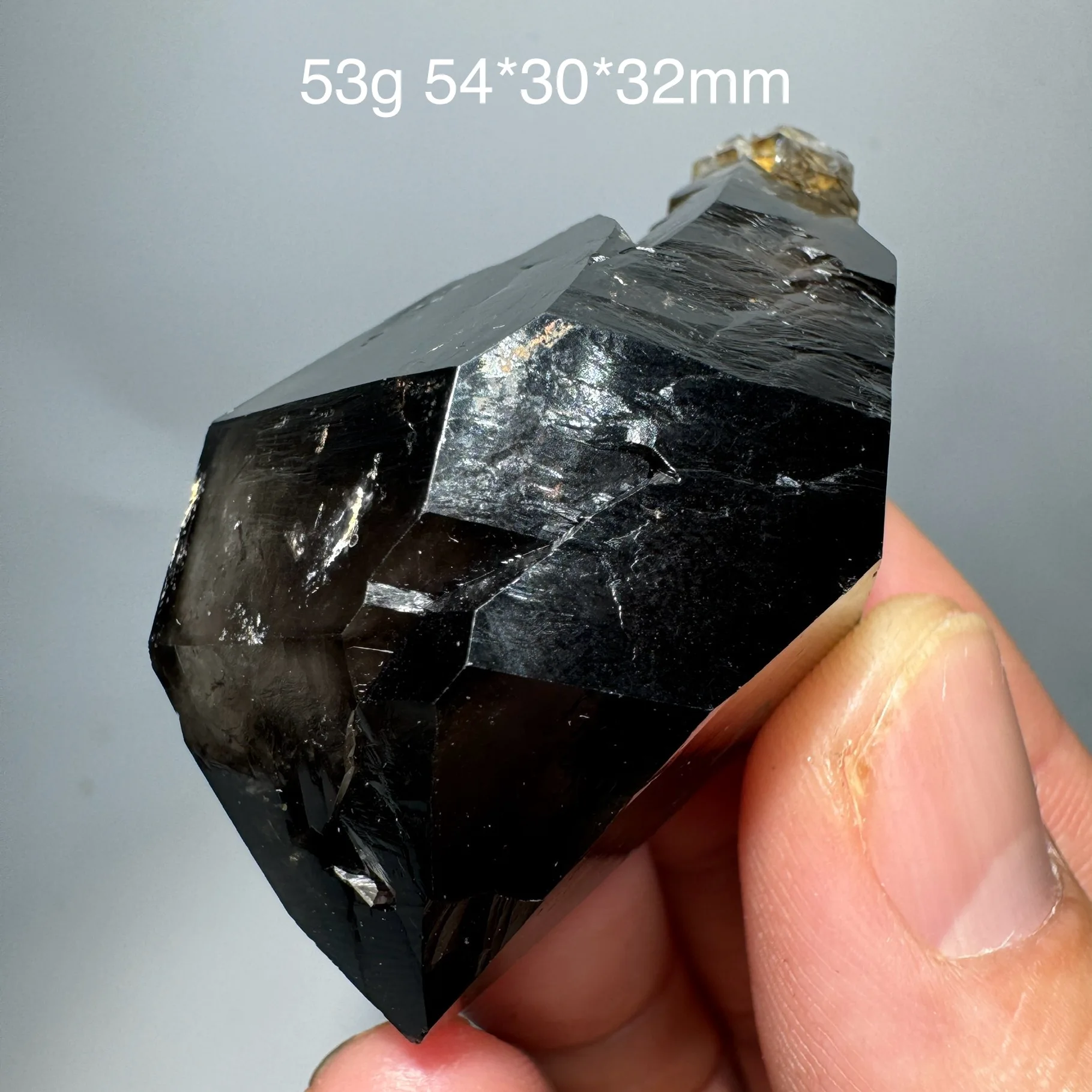 53g Natural ChongQing Smoky Quartz Double Pointed Herkimer Diamond Black Crystal Cluster Mineral Specimen video for details