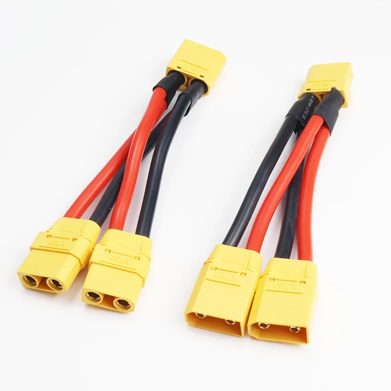 Y-Splitter XT90H mit Gehäuse, 10 AWG, paralleler Batterieanschluss, männliches/weibliches Kabel, Dual-Verlängerung, 3-Wege-Silikondraht für RC-Batterie – Detail 1