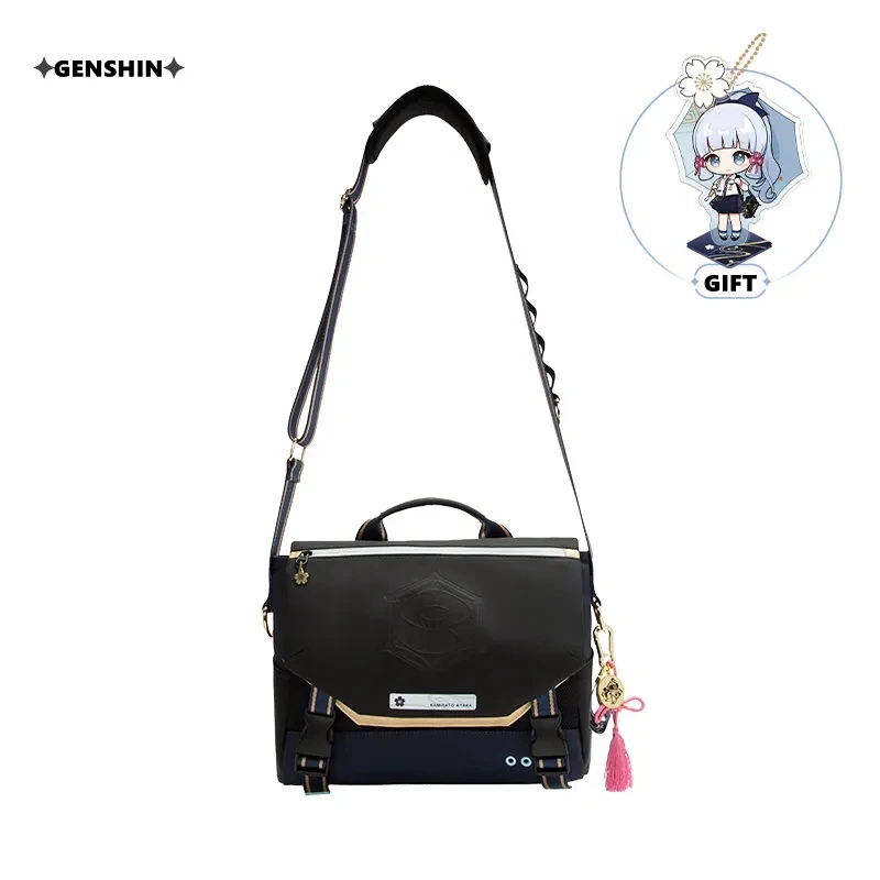 [Genuine] Game Cosplay Genshin Impact Kamisato Ayaka Theme Satchel Fashion Couple Backpack Anime Limited Bag Pendant Xmas Gifts