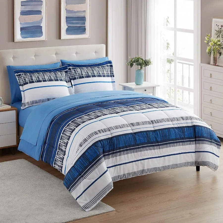 

Комплект одеял из 5-х предметов, однотонное всесезонное мягкое пуховое альтернативное одеяло, роскошные простыни из микрофибры, средиземноморское Tw