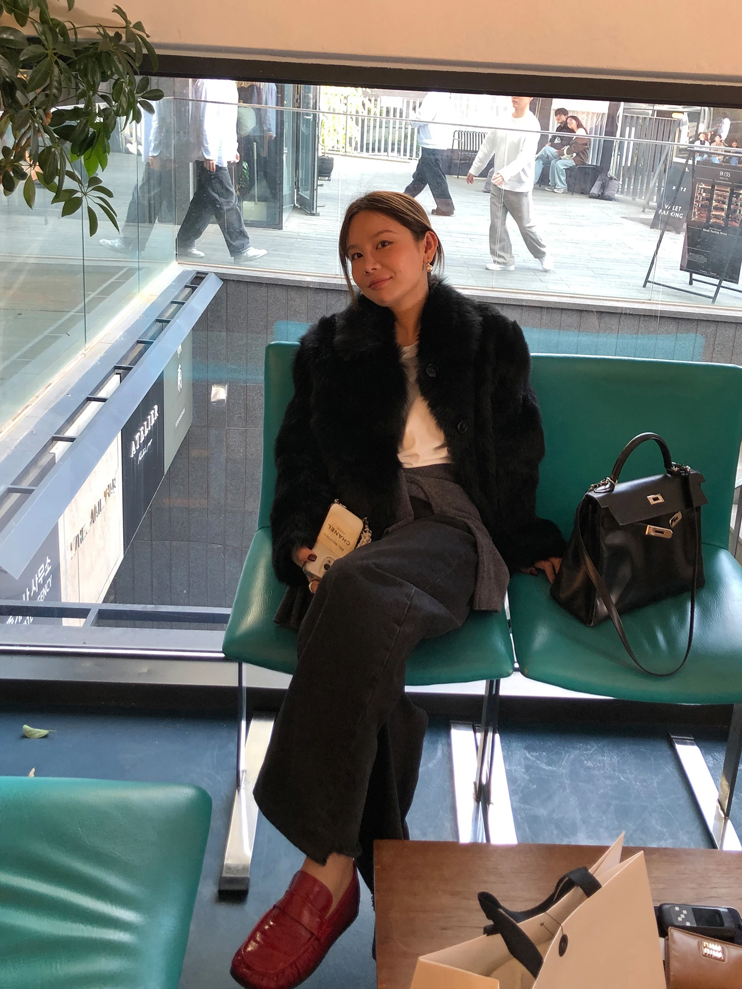 

WXLSTUDIO Slavic Girl Rabbit Fur Coat Tocapimono Winter Outerwear Women's Comfortable Warm Pure Color Wool Skin Thick Long Sl...