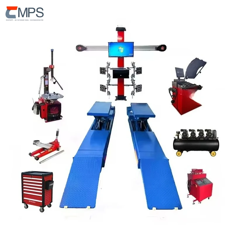 Hot Sales Full set of vehicle maintenance equipment CE certified four column car lifting front 3D wheel alignment machine