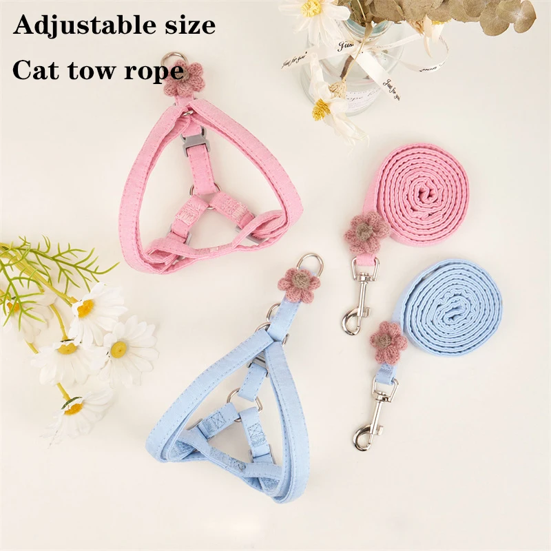 

Cat traction rope can be adjusted to prevent breaking away. Cute flowers go out. Special cat rope cat chain cat