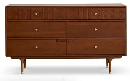

FG17Retro style living room solid wood storage cabinet bedroom wall bedside cabinet