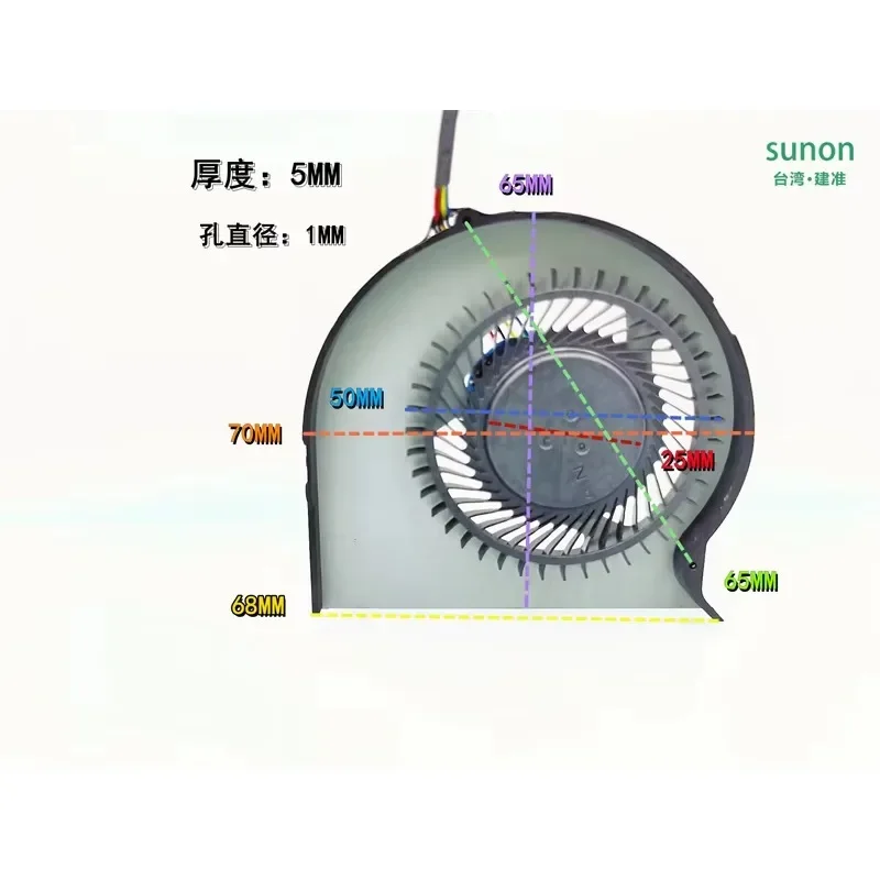 

aa Jianzhun EG50050S1-C480-S9A турбовоздуходувка 5V0.38A для ноутбука Maglev PWM вентилятор с контролем температуры