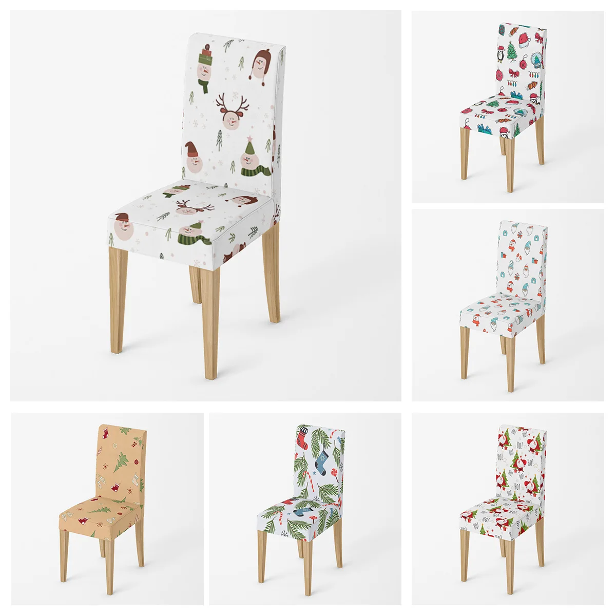 

Home chair Covers kitchen adjustable dining elastic fabric chairs cover wedding Desk stretch back restaurant Merry Christmas