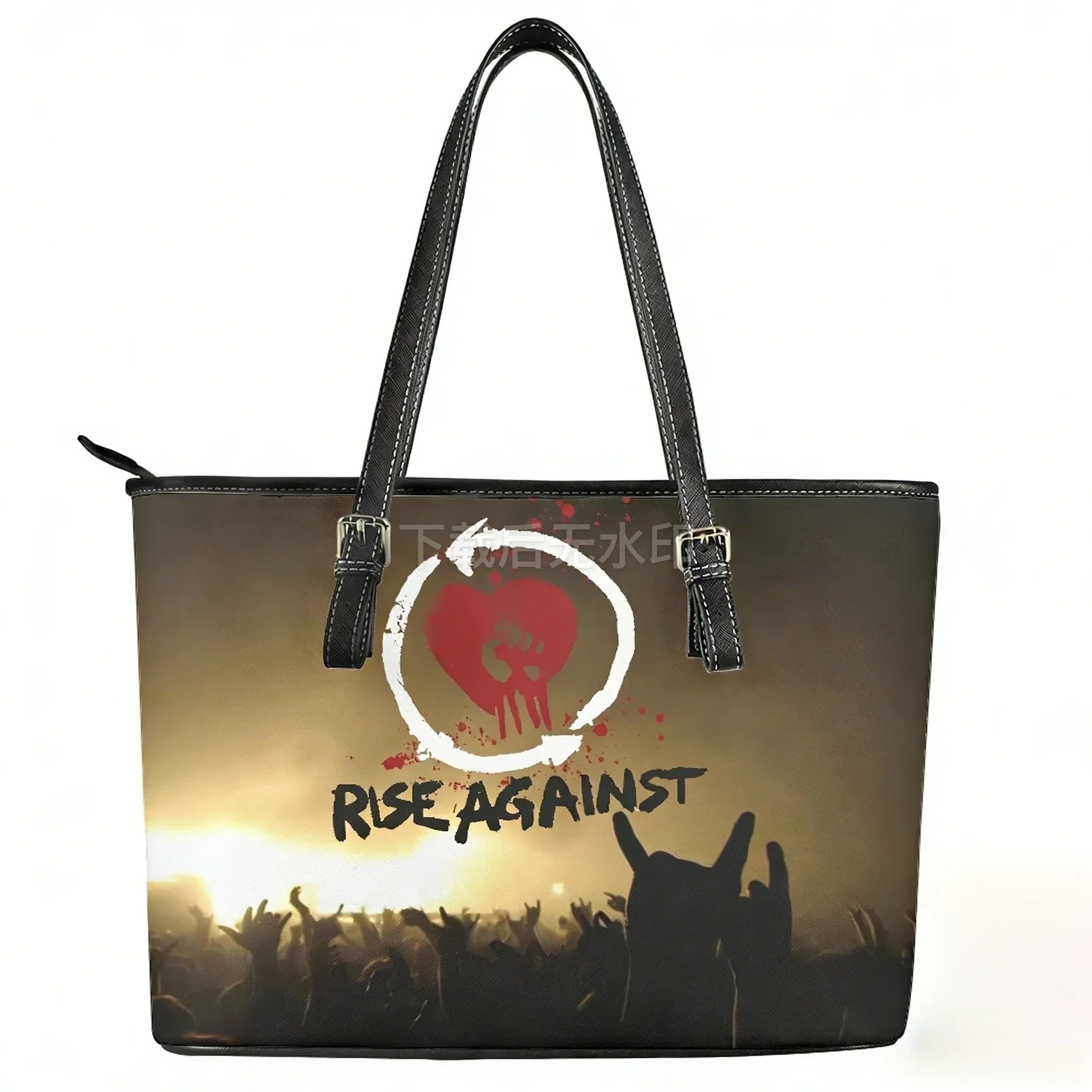 

Сумка-тоут Rise Against Rock Band, изготовленная на заказ, для женщин и мужчин, персонализированная, на плечо, деловая, кожаная, дорожная, подарочная