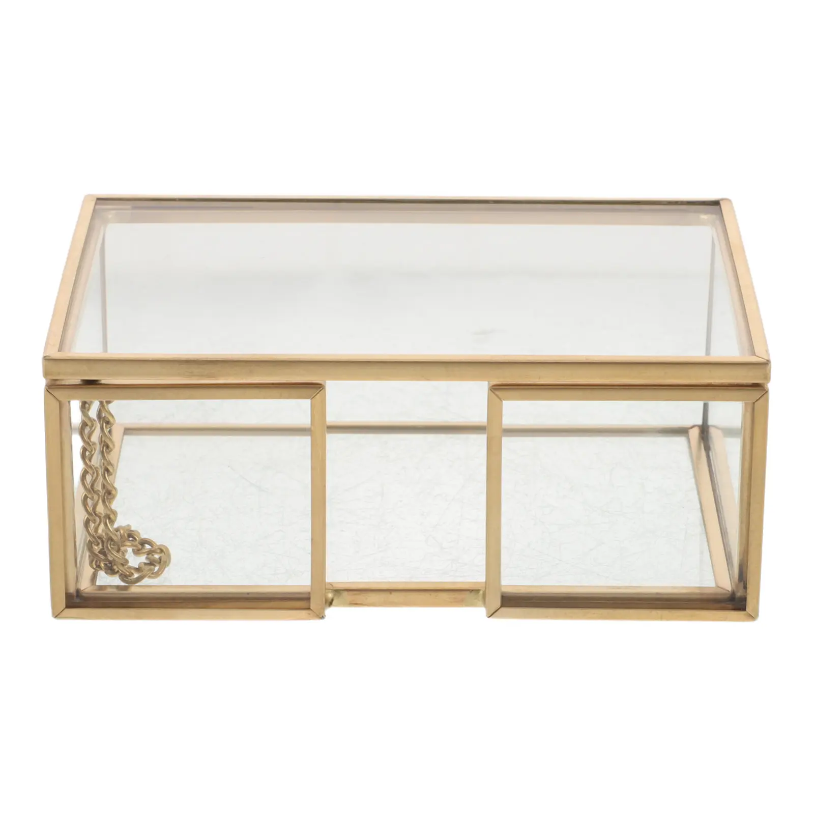 Metal Brass Business Card Holder Stand Transparent Glass Display Desktop Organizer Vintage Business Card Display