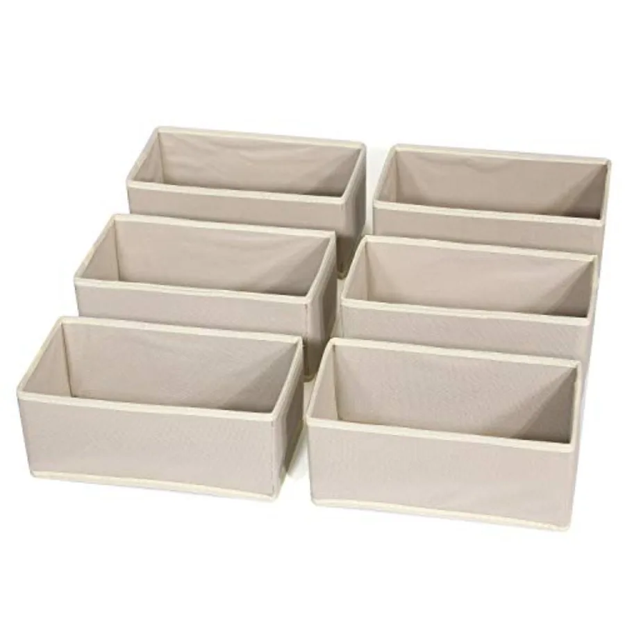 

6 Pack Foldable Cloth Storage Box Closet Dresser Drawer Organizer Fabric Baskets Bins Containers Divider for Clothes Underwear