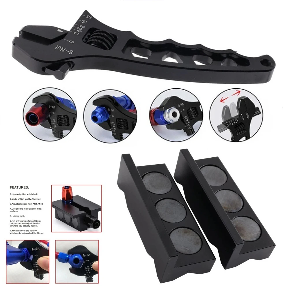 Assembly And Maintenance BLACK Adjustable Wrench Adjustable Wrench For Hose Fittings Auto Fastener Hose End Fitting