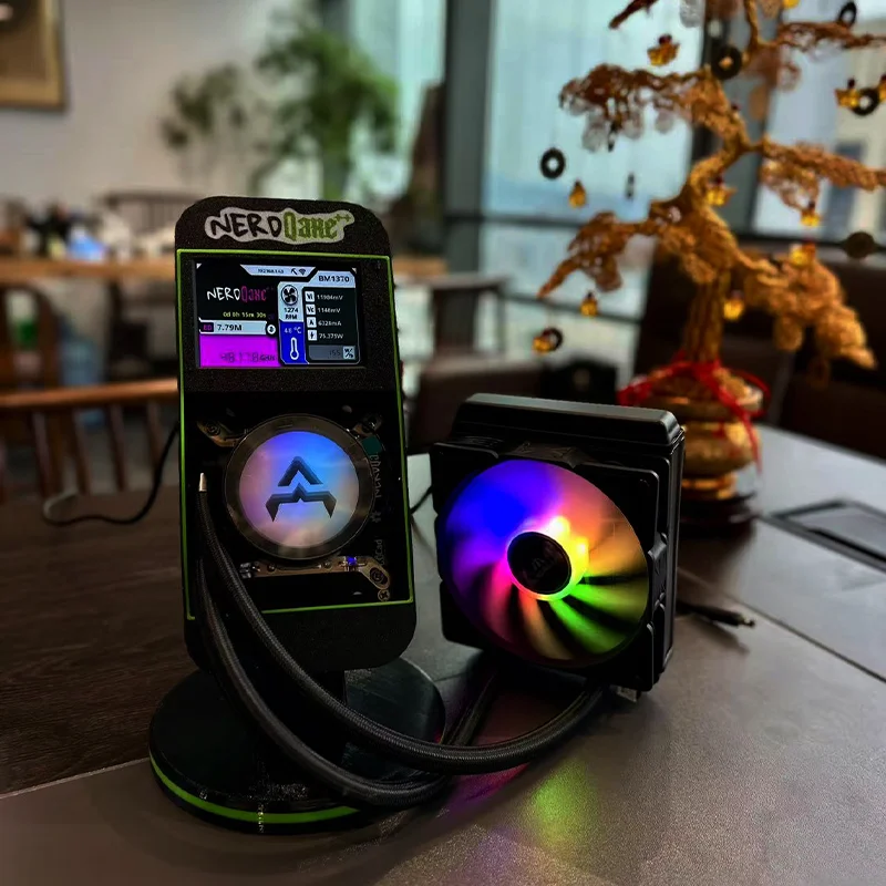 2025 Model baru bitaxe nerdqaxe++ 4.8t 120w Model senyap berpendingin air