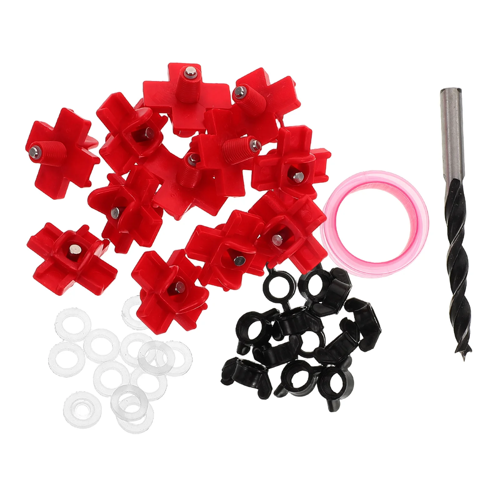 

12Set Automatic Poultry Waterer Horizontal Chicken Nipples Leakproof Drill Bits Side Mount System Chicken Coop Outdoor