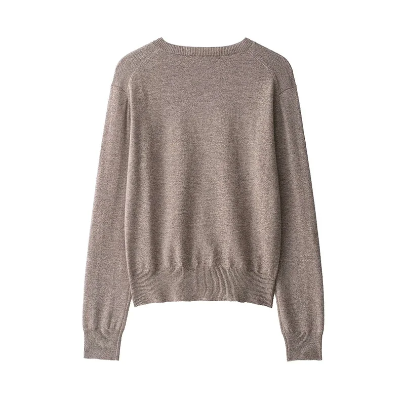 المرأة متماسكة البلوز سترة الخريف الشتاء موضة Argyle الخامس الرقبة طويلة الأكمام البلوزات Vintage ملابس خارجية الإناث شيك القمم #2