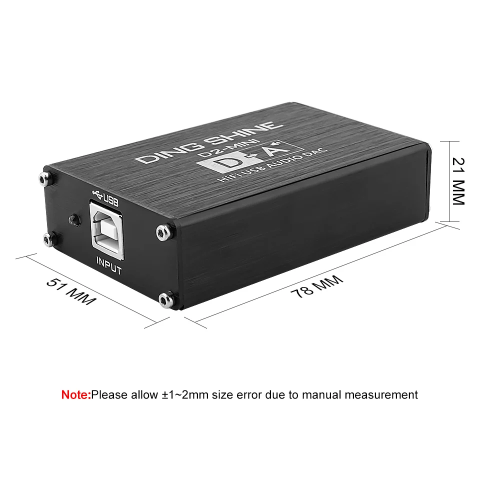 AUIN D2 Mini HIFI USB Audio DAC Decoder Soundkarte ES9018K2M Dekodierung 32Bit 384kHz RCA-Ausgang DIY Verstärker USB-Eingang – Detail 3