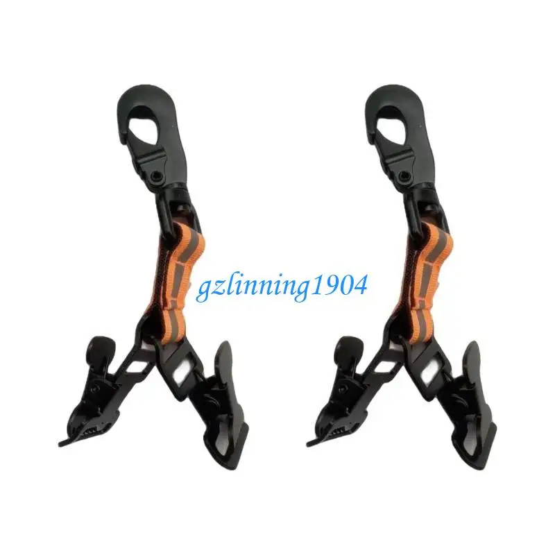 

L5YD Brigade Double Clip Glove Holders Strap Pack of 2 with Reflective Nylon Band and Rotating Buckles for Firefighters