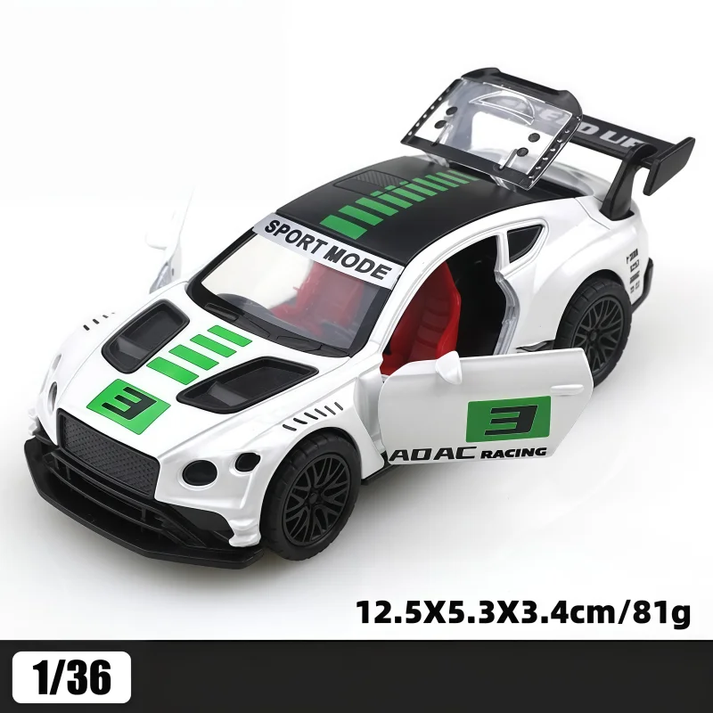 Modèle de voiture de course en alliage à l'échelle 1:36, voiture de sport à plusieurs portes à rétrofriction, jouet de collection, cadeau.