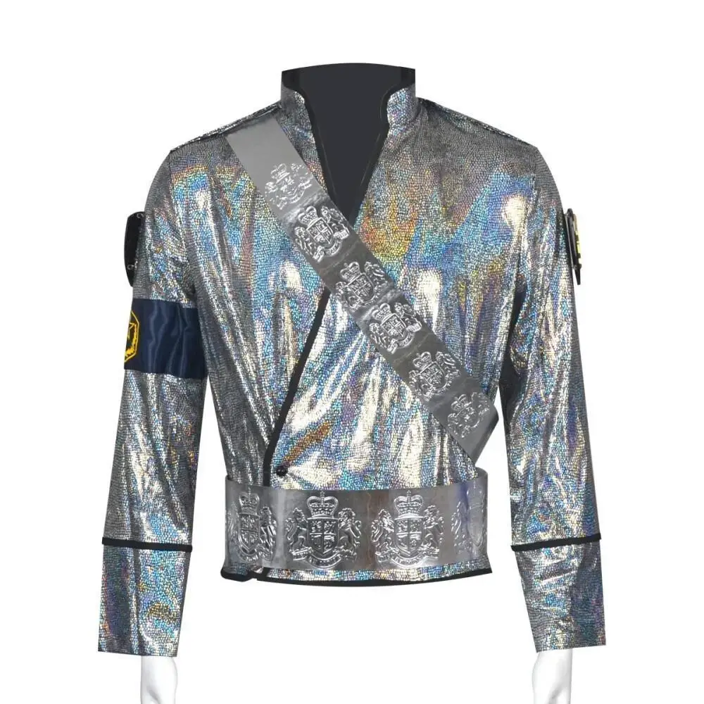 Rare Handmade Michael Jackson Outfit for Laser Shining Jacket Belt Set Performance Gift Imitation Show Music Star Collection - view 4