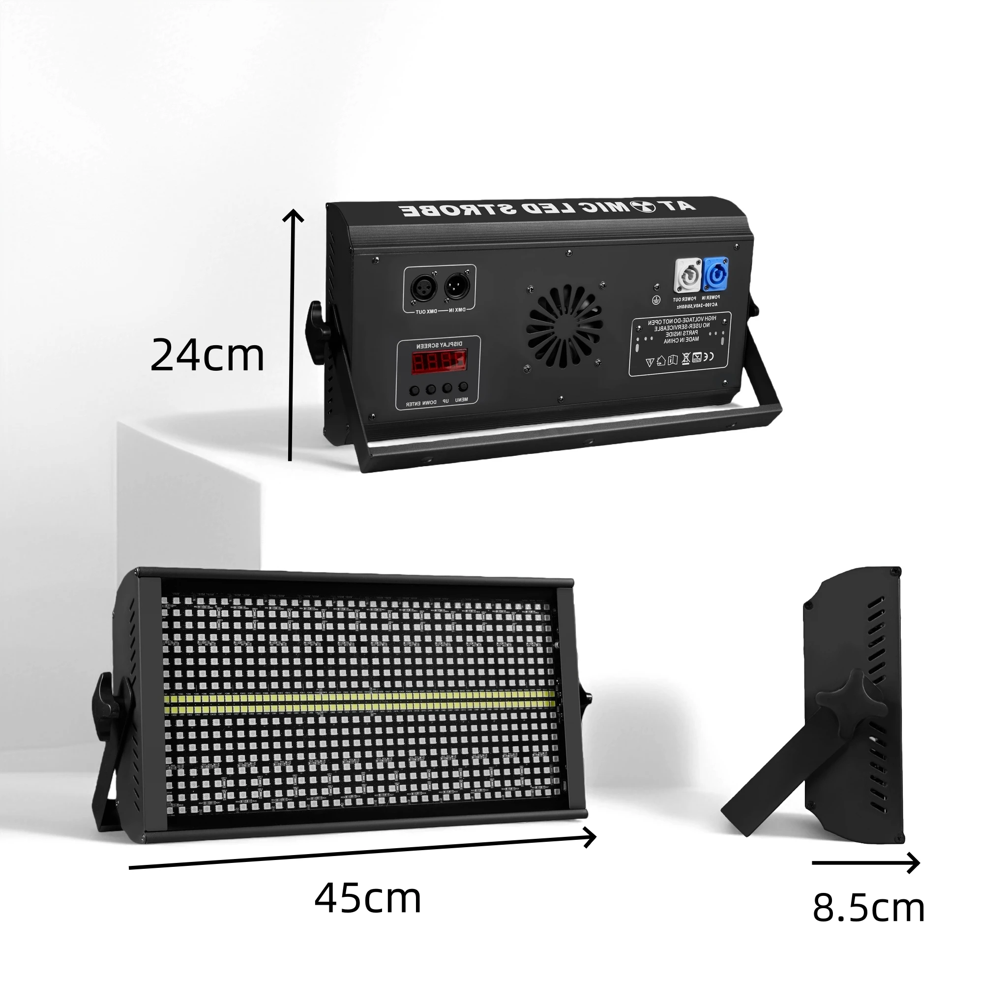 Aluminum Strobe Lighting 200W RGB+W 48+8 Zones Party Decoration Wedding Stage Lights For Dj Disco DMX Music Controller