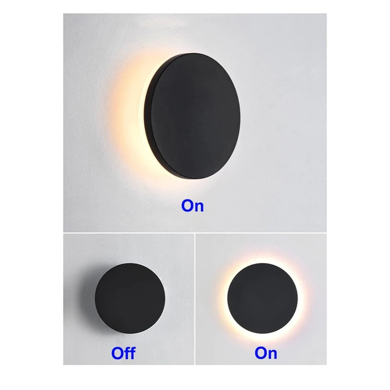 LED Waterproof Outdoor Wall Lights Round Home Decorative Wall Lamp for Garden,Balcony Porch French Front Door IP65-ABLA - view 3