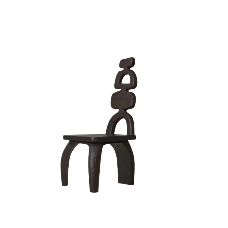 Medieval dining chair retro special-shaped leisure chair model room solid wood