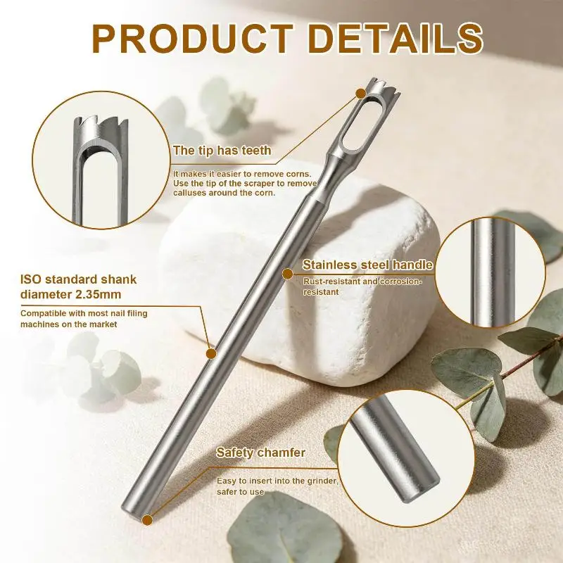 Stainless Steel Pedicure Drill Bit Clavus Corn Remover Medical Cuticle Cutter For Pedicure Drill Rotary Burr Bit Foot Care Tools