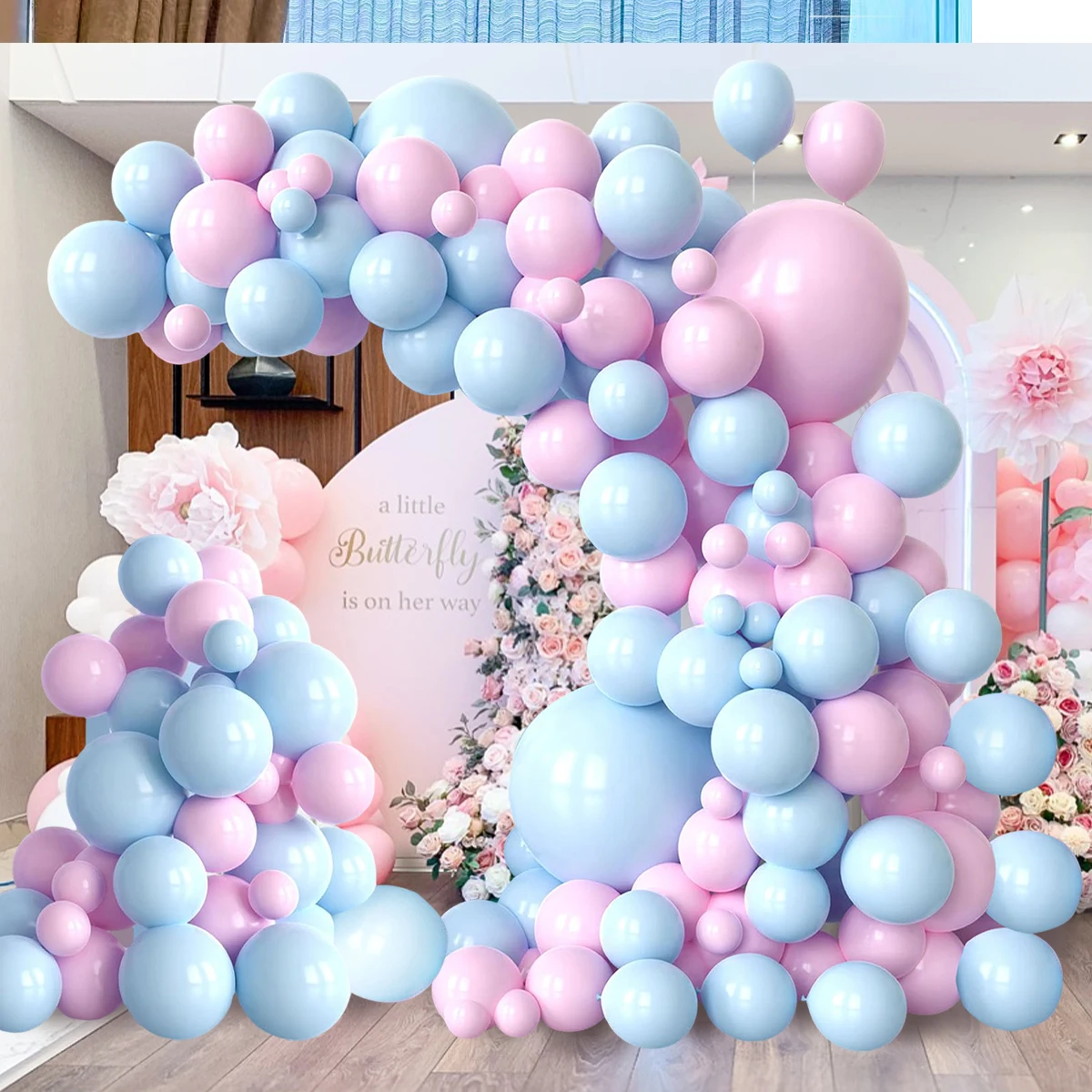 

Pink and Blue Balloon Garland Arch Kit Latex Balloons Gender Reveal Balloons for Boys Girls Gender Reveal Baby Shower Decoration