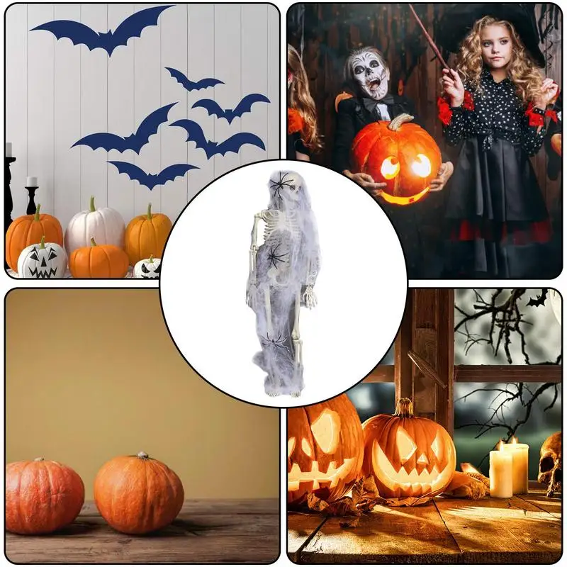 Halloween Full Body Skeleton Realistic Full Body Human Skeleton Halloween Decor Scary Appearance Decoration Tool For Trees Doors